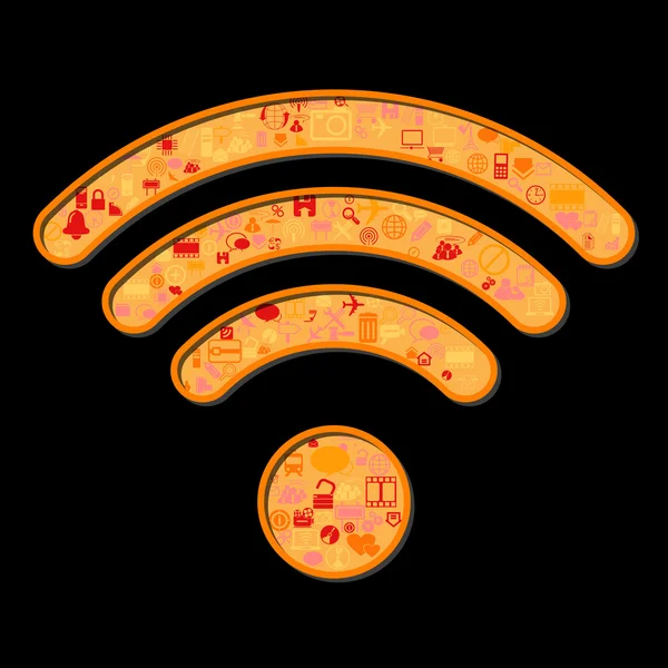 Wi Fi symboolpictogram — Stockvector