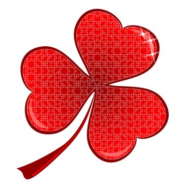 Şanslı kırmızı kalpler yonca