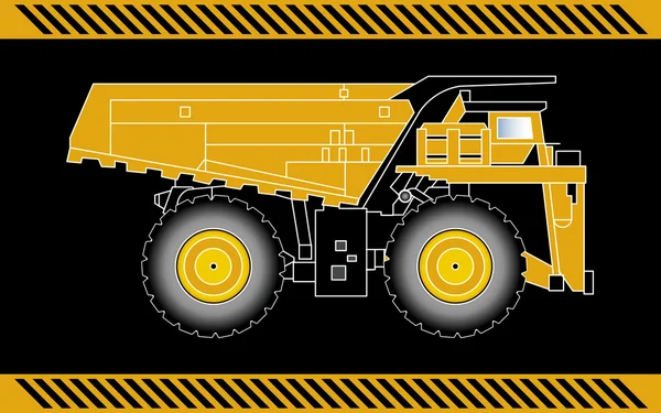 Dump truck construction machinery equipment — Stock Vector
