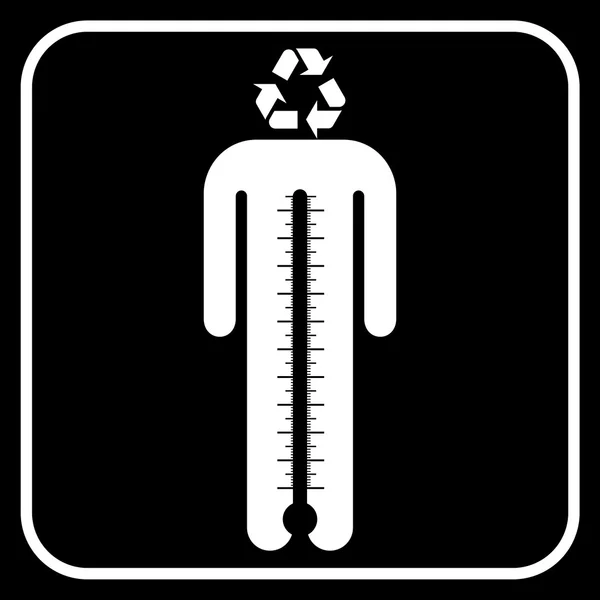 Symbole Eco homme avec thermomètre — Image vectorielle