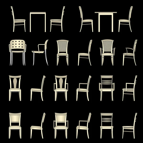 Set di sedie moderne — Vettoriale Stock