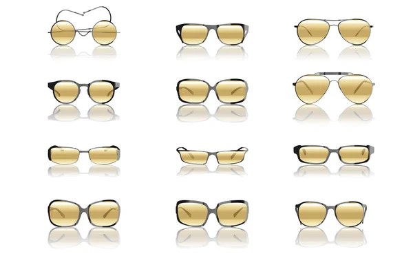 Sunglasses set on white — Stock Vector