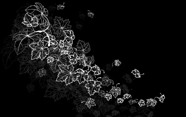 Automne vent feuilles tombant — Image vectorielle