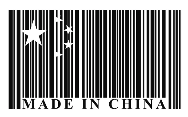 Bandera de código de barras China — Vector de stock