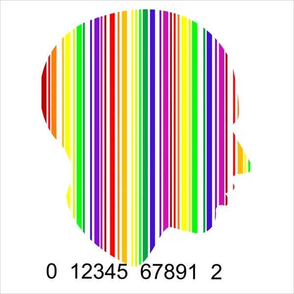 Bar code profile head — Stock Vector