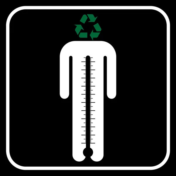 Eco man symbol med termometer — Stock vektor