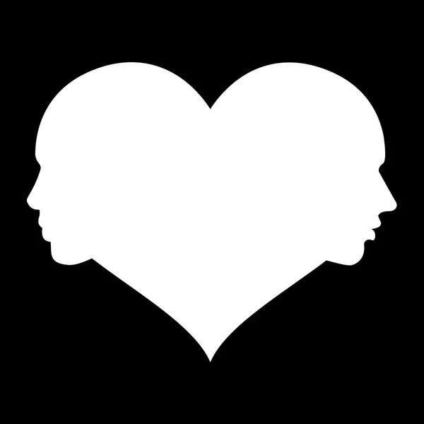 Amour femme et homme dans le cœur — Image vectorielle
