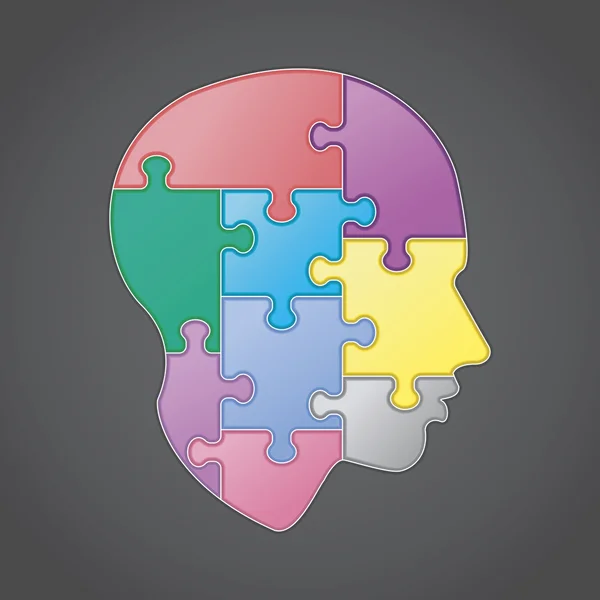 Puzzle of human mind — Stock Vector