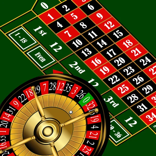 Ruleta kolo stůl — Stockový vektor