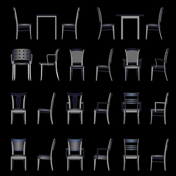 Set of modern chairs — Stock Vector
