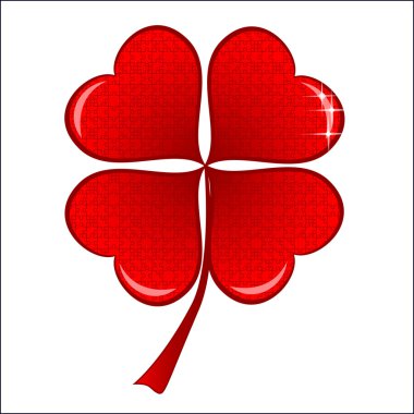 Şanslı kırmızı kalpler yonca