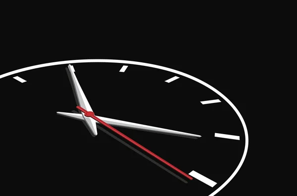 Reloj sobre fondo negro — Vector de stock