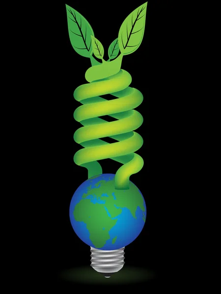 生态地球灯泡 — 图库矢量图片