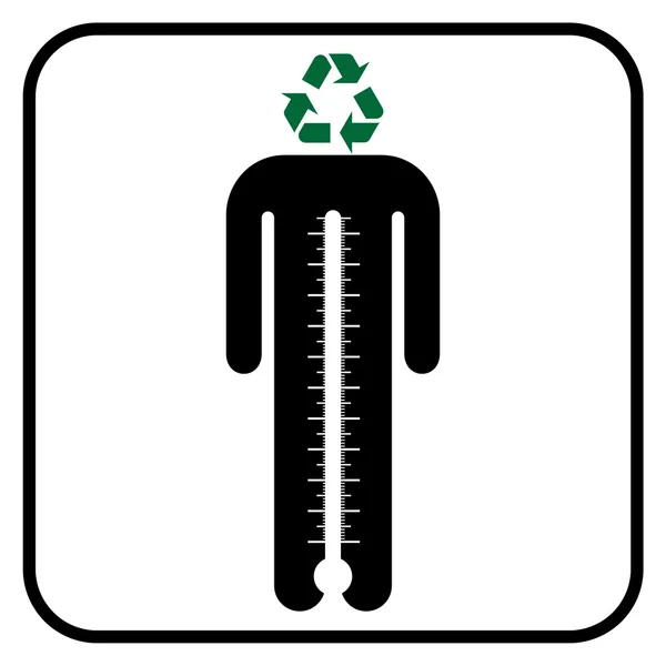 Eco man symbol med termometer — Stock vektor