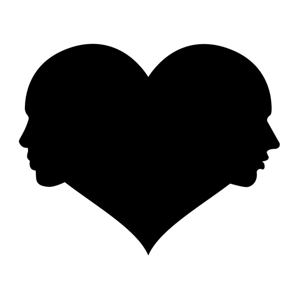 Amore donna e uomo nel cuore — Vettoriale Stock
