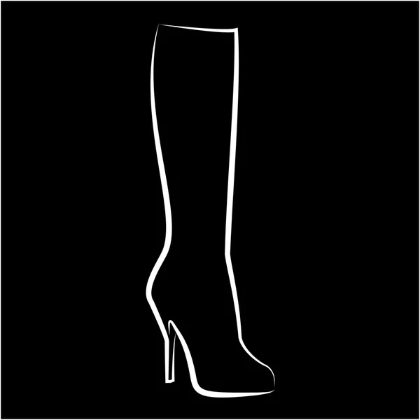 Bota de mujer bosquejo — Vector de stock