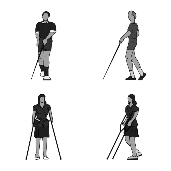 Personnes aveugles handicapées — Image vectorielle