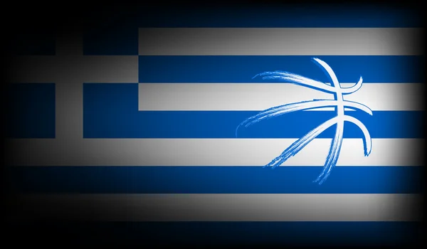 Έλληνες καλάθι μπάλα σημάδι — Διανυσματικό Αρχείο