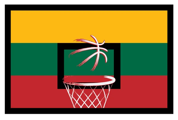 Lithuanians basket ball sign — Stock Vector
