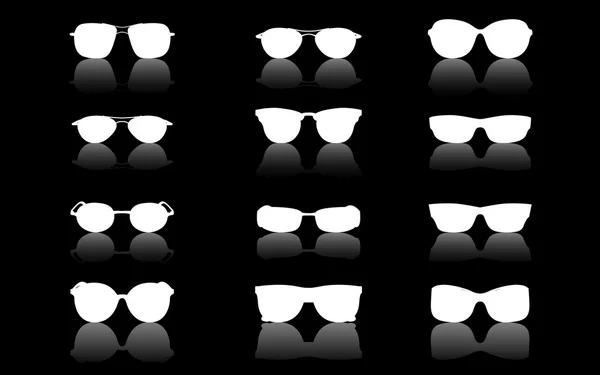 Lunettes de soleil sur fond noir — Image vectorielle