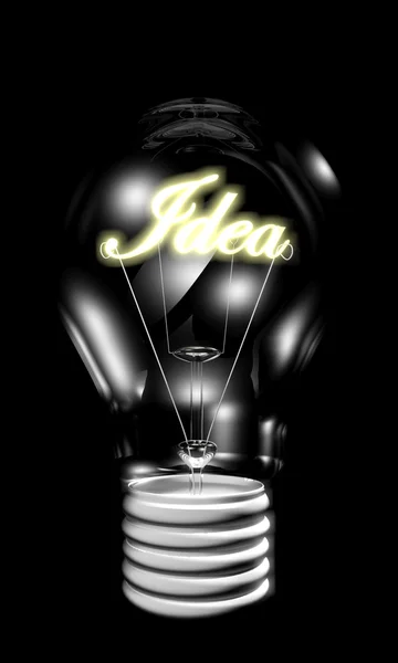 Bulb with idea light — Stock Photo, Image