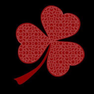 Şanslı kırmızı kalpler yonca 