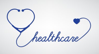 kalp, sağlık sembol stetoskop 