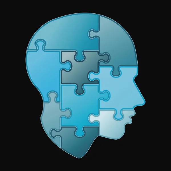 Puzzle of human mind — Stock Vector