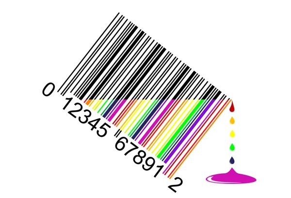 Colorful liquid bar code — Stock Vector