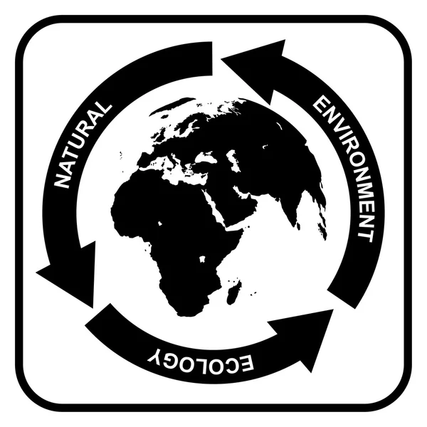 Recycling-Symbol mit Globus — Stockvektor