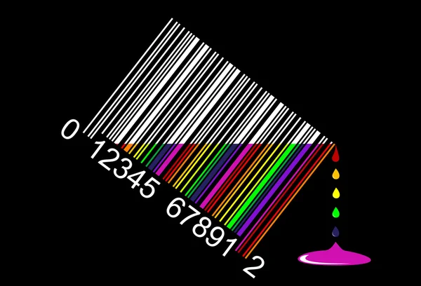 Colorful liquid bar code — Stock Vector