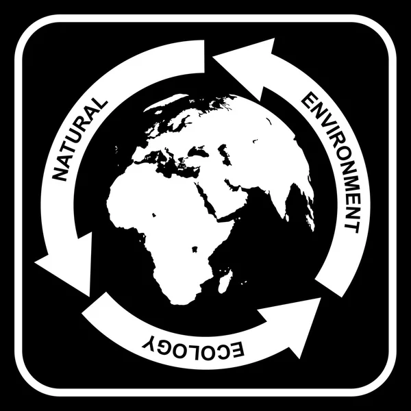 Símbolo de reciclagem com globo — Vetor de Stock