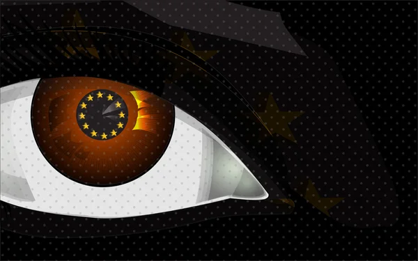 Hladový oko se symbol měny euro — Stockový vektor