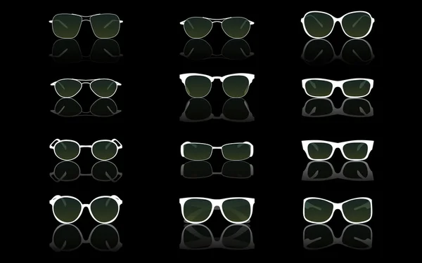 Solglasögon på svart — Stock vektor