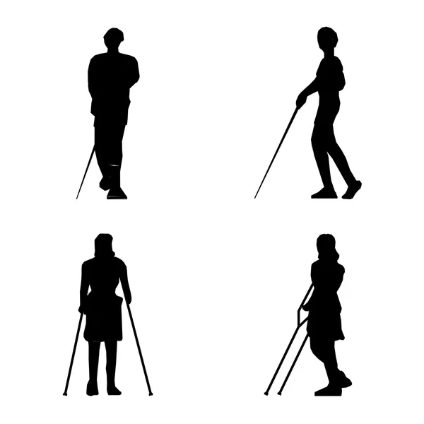 Personnes aveugles handicapées — Image vectorielle