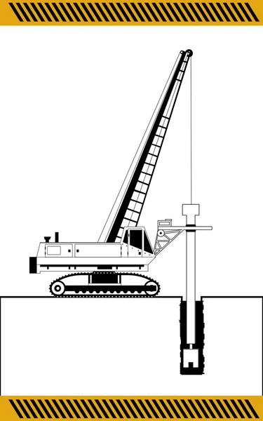 Machine de forage hydraulique — Image vectorielle