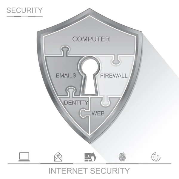 Пазл безопасности Интернета — стоковый вектор