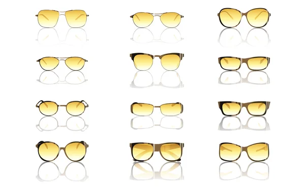 Sunglasses set on white — Stock Vector