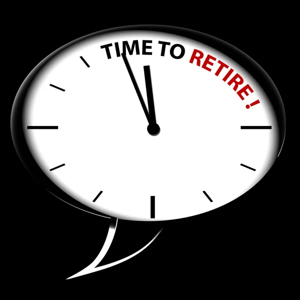 Horloge à bulles "Temps de prendre sa retraite !" — Image vectorielle