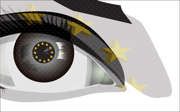 Chciwy oko z symbol euro — Wektor stockowy