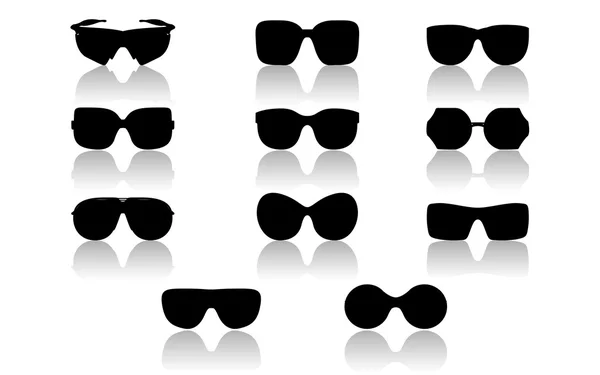 Sunglasses set on white — Stock Vector