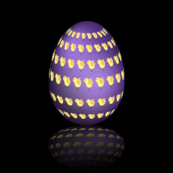 Poulets, oeuf de Pâques — Image vectorielle