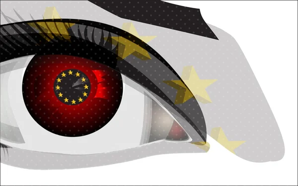 Greedy eye with euro sign — Stock Vector