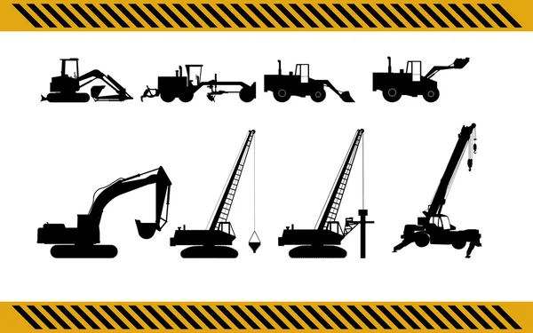 Ausrüstungen für Baumaschinen — Stockvektor