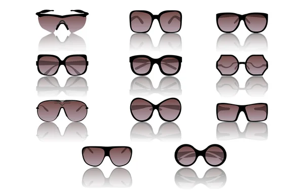 Sunglasses set on white — Stock Vector