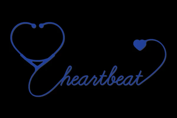 Stethoscope with heart, hearthbeat — Stock Vector