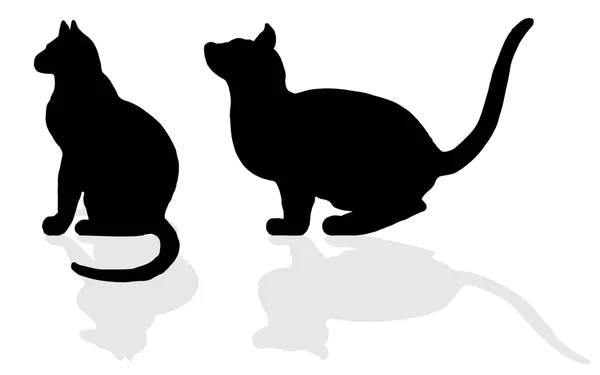 Animaux - Silhouettes de chats — Image vectorielle