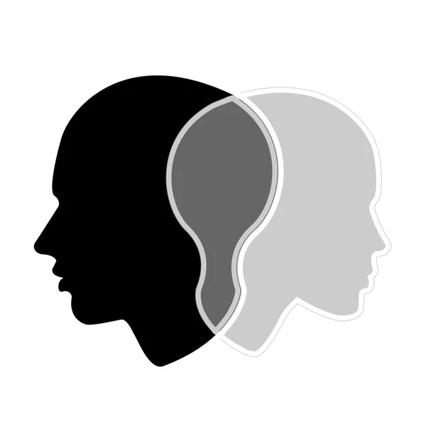 Perfiles de mujer y hombre — Vector de stock