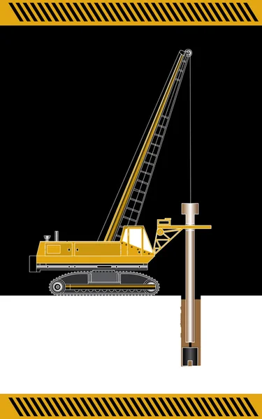 Machine de forage hydraulique — Image vectorielle