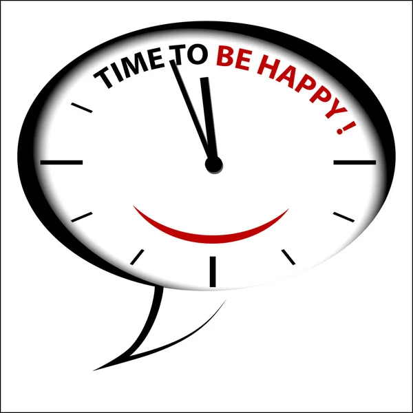 Horloge à bulles "Il est temps d" être heureux !" — Image vectorielle